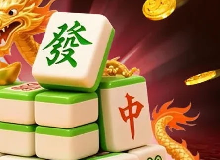 Balok mahjong 發 dan 中 dengan sinar merah